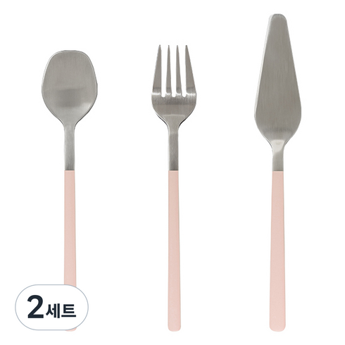 메종오브제 시에르 딜라잇 커트러리 디저트 3종 세트 블로썸핑크, 2세트, 티스푼 + 티포크 + 버터나이프