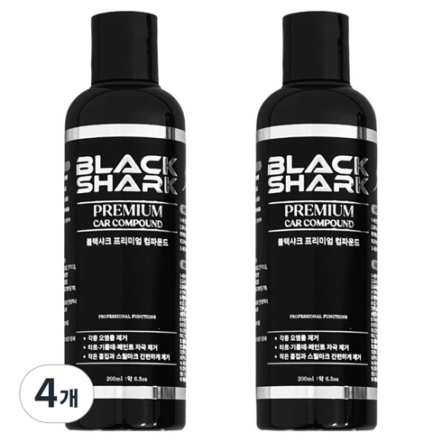블랙샤크 프리미엄 컴파운드 흠집제거제, 4개, 200ml