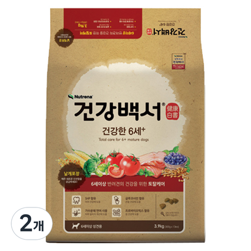 뉴트리나건강백서 강아지 기능성 사료, 연어, 3.9kg, 2개