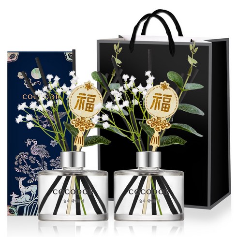 코코도르 전통 디퓨저 200ml × 2p + 쇼핑백 세트, 숲속새벽공기, 1개