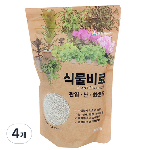 프레시가든 식물 비료, 4개, 500g