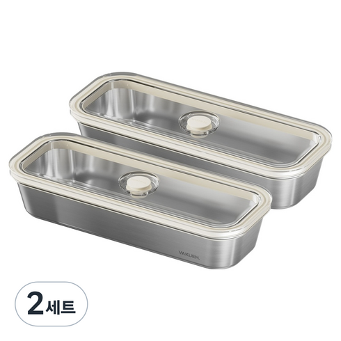 바퀜 스틸 진공 밧드 W 1.3리터 2P, 2세트, 단품