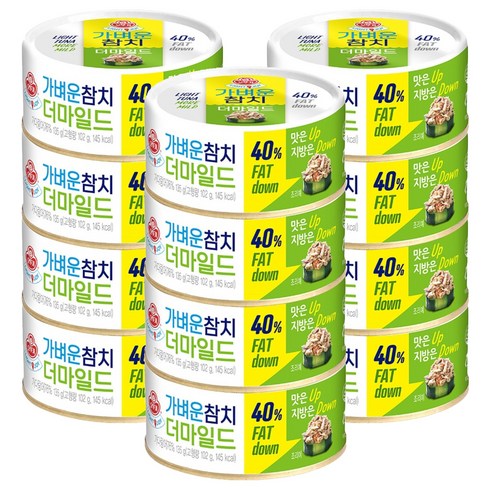 오뚜기 가벼운 참치 더마일드, 135g, 12개