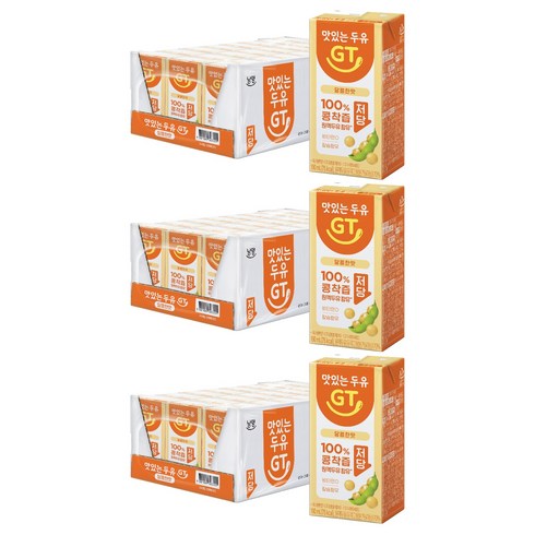 맛있는두유GT 달콤한맛 저당, 190ml, 72개