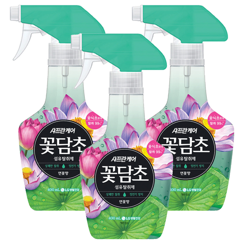 샤프란꽃담초 섬유탈취제 연꽃향 본품, 400ml, 3개