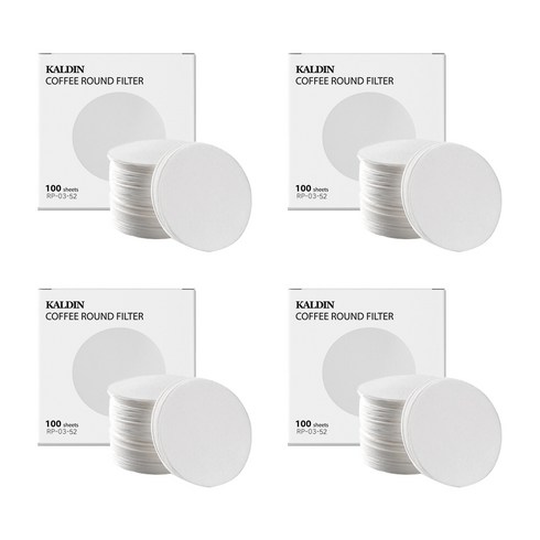 칼딘 모카포트 포터필터 여과지 더치커피기구 올 라운드 필터 화이트 60mm, 100개입, 4개