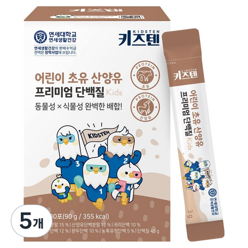 키즈텐 어린이 초유 산양유 프리미엄 단백질, 90g, 5개