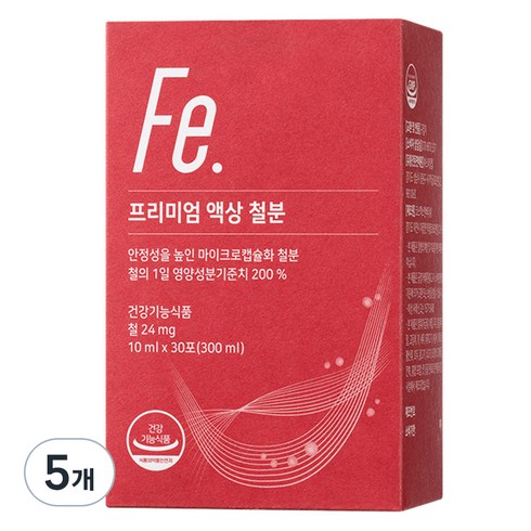 뉴트리모어 프리미엄 액상 철분, 300ml, 5개