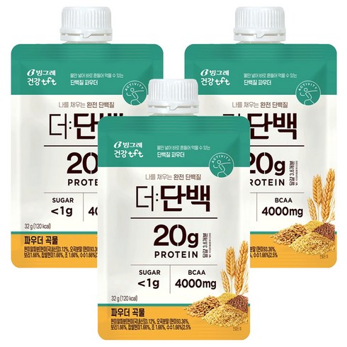 빙그레 더단백 파우더 곡물, 32g, 3개
