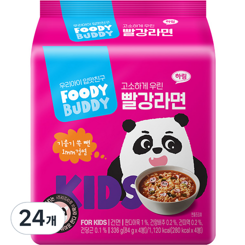 푸디버디 빨강라면, 84g, 24개