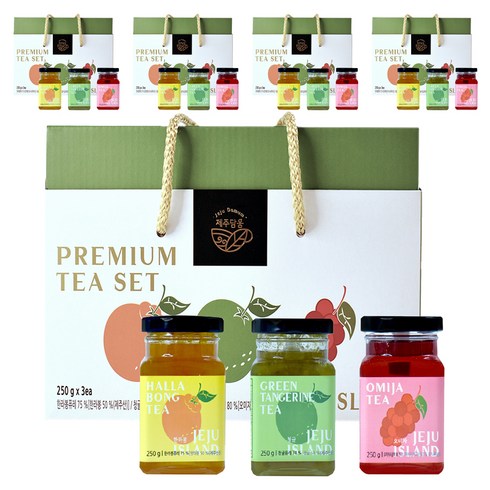 제주담움 프리미엄 차 한라봉 250g + 청귤 250g + 오미자 250g 세트, 5세트, 한라봉꿀차250g+청귤차250g+오미자꿀차250g