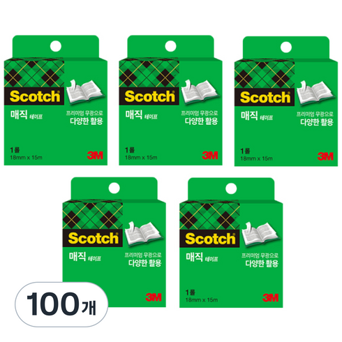 스카치 매직테이프 810R 리필 18mm x 15m, 100개