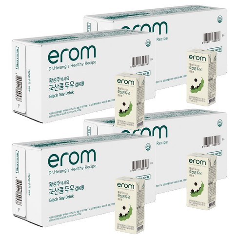 이롬 황성주 박사의 국산콩 두유 검은콩, 190ml, 96개