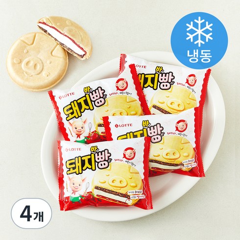 롯데웰푸드 돼지바빵 (냉동), 4개, 4개입, 150ml