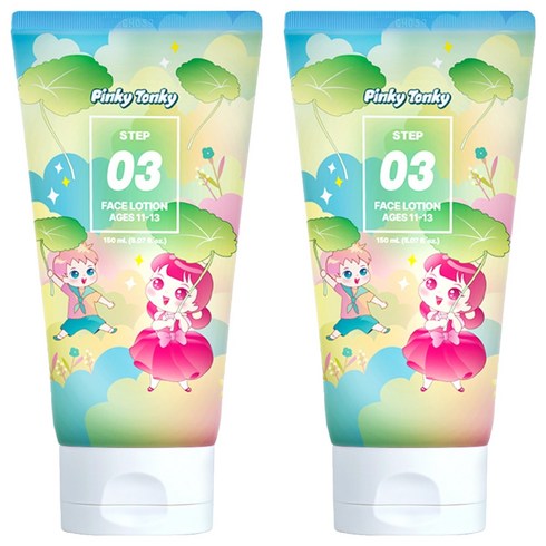 핑키통키 3단계 11-13세 페이스 로션, 150ml, 2개