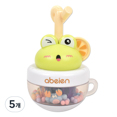 펌프식 물총 목욕놀이완구 오뚝이 개구리, 혼합색상, 5개