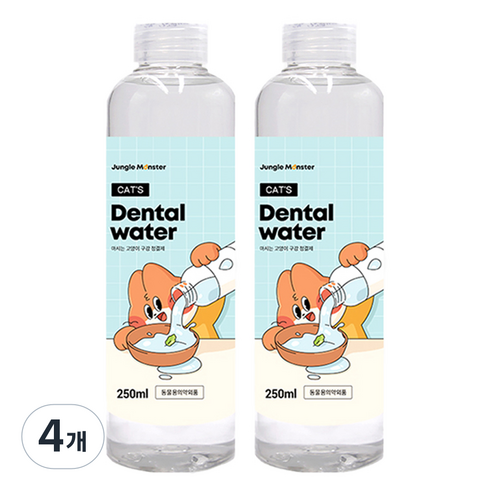 정글몬스터 캣 덴탈워터 구강청결제, 250ml, 4개