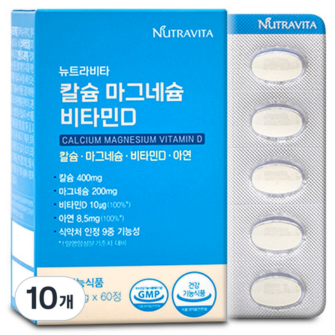 뉴트라비타 칼슘 마그네슘 비타민D, 60정, 10개