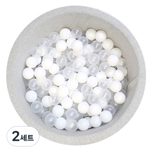 베베아인 아기 볼풀공 60p, 밀크 화이트 + 투명(랜덤발송), 2세트
