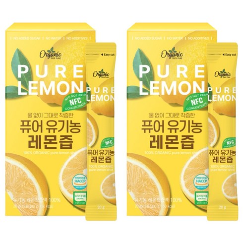 천호엔케어 퓨어 유기농 레몬즙, 300g, 2개