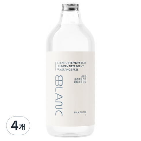 비블랑 프리미엄 세탁 유아 세제 무향, 4개, 1L