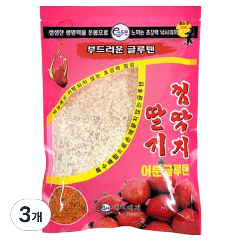 에코레져 껌딱지 딸기 어분글루텐, 3개, 300g