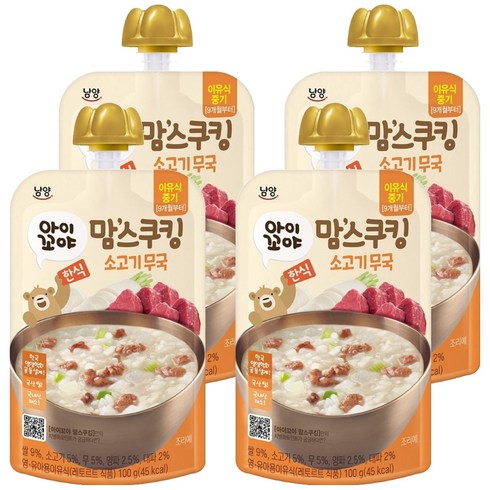 맘스쿠킹 이유식 9개월부터, 100g, 4개, 소고기무국