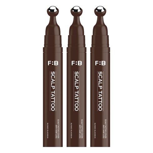 포뷰트 정수리 가르마 헤어라인 탈모 커버 두피 타투 틴트 15g, 브라운, 3개