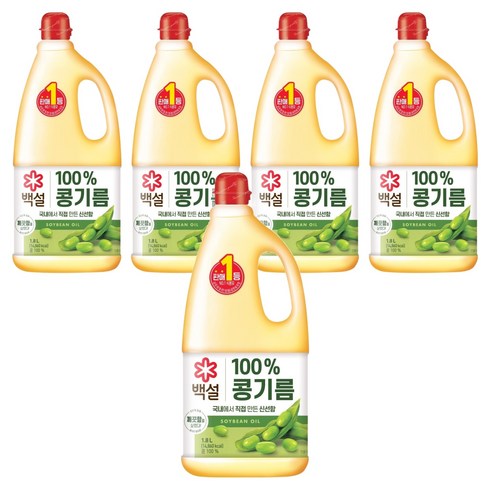백설 콩기름, 1.8L, 5개