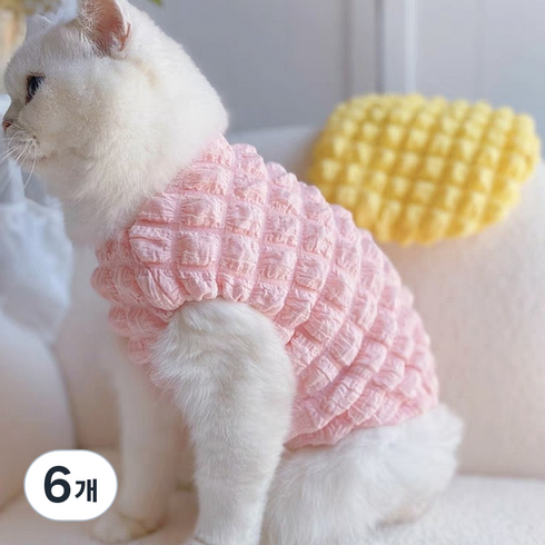 코코스튜디오 반려동물 코코 구름빵빵 기모 나시티, 핑크, 6개