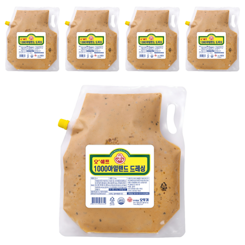 오뚜기 1000 아일랜드 드레싱, 2kg, 5개