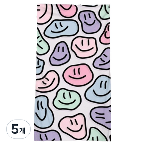 소니오 스마일 마이크로 화이버 비치타월 90 x 180 cm, TYPE01, 5개