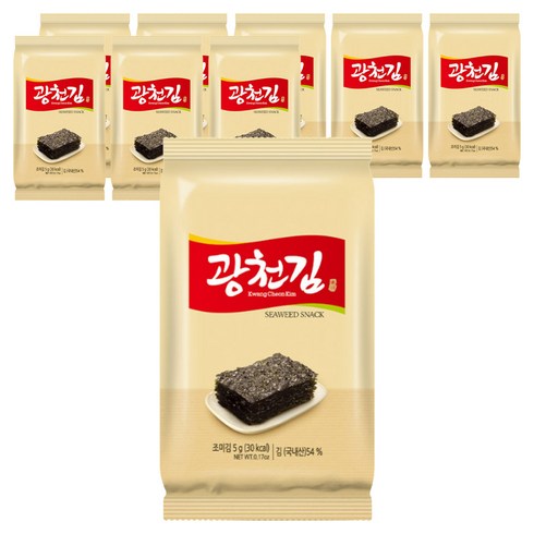 광천김 참 재래 도시락김, 5g, 9개