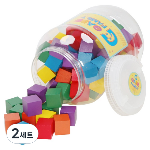 가베가족 큰솔 칼라쌓기 3cm 100p + 케이스 세트 KS0161, 혼합색상, 2세트