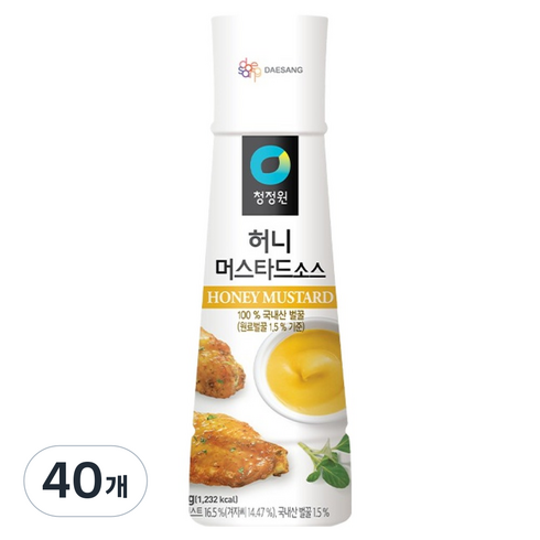 청정원 허니 머스타드 소스, 320g, 40개