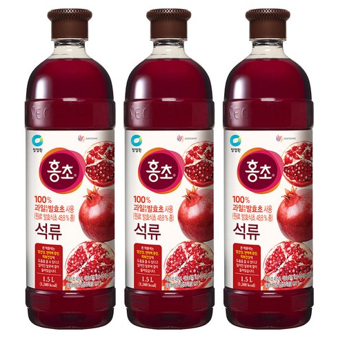 홍초 음용식초 석류, 1.5L, 3개