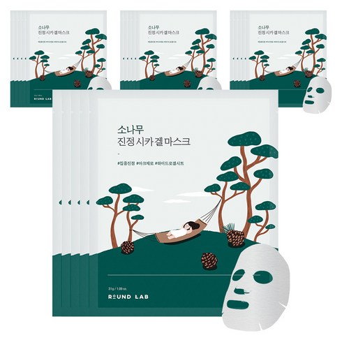 라운드랩 소나무 진정 시카 겔 마스크 31g, 1개입, 20개