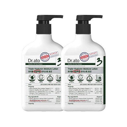 닥터아토 트리플 히알루론 모이스춰 로션, 267ml, 2개