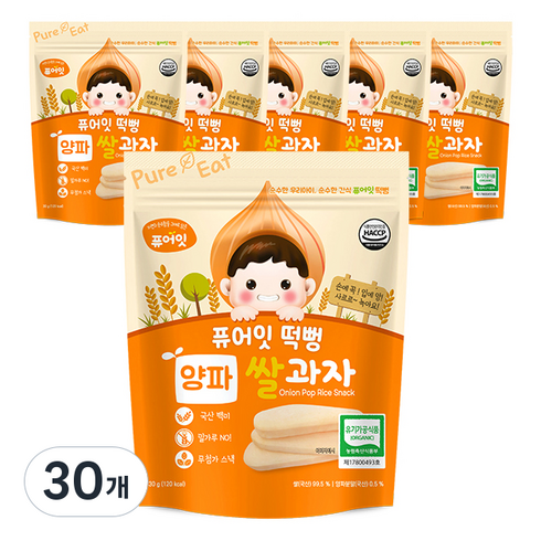 퓨어잇 떡뻥 쌀과자, 양파, 30g, 30개