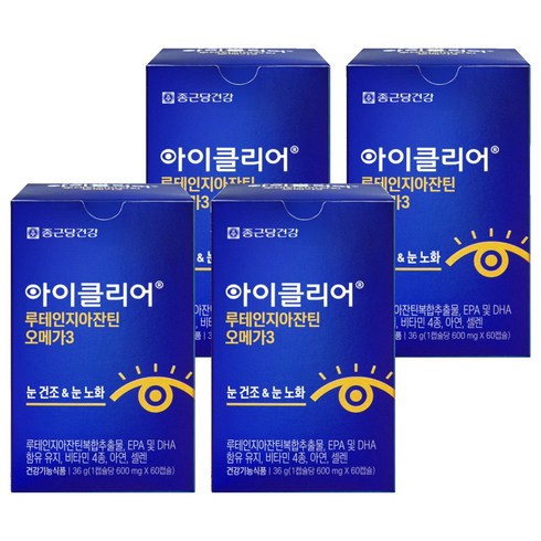 아이클리어 루테인 지아잔틴 오메가3 36g, 60정, 4개