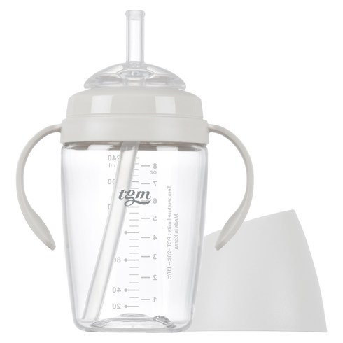 티지엠 쌀알 트라이탄 빨대컵, 240ml, 1개, 퓨어화이트