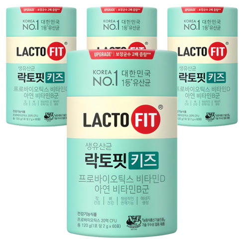 락토핏 키즈 유산균, 60회분, 120g, 4개