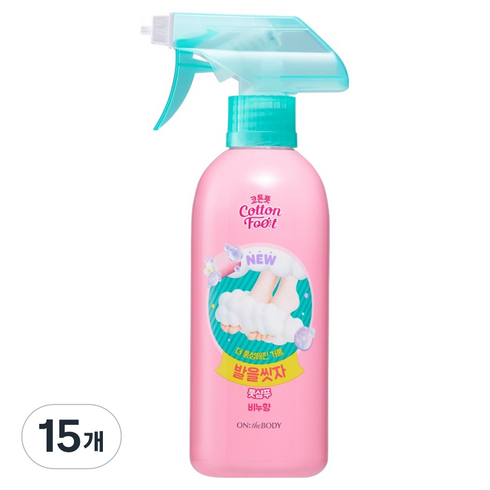 온더바디 코튼풋 발을 씻자 풋샴푸 비누향, 1개입, 15개, 385ml