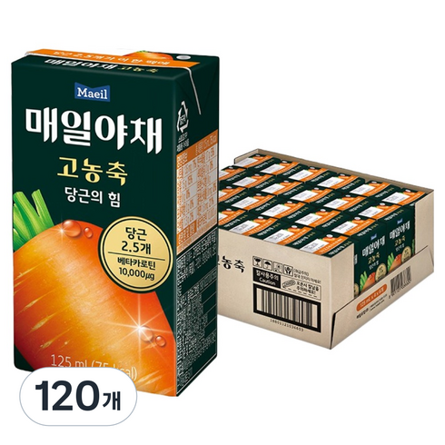 매일야채 고농축 주스 당근의 힘, 125ml, 120개