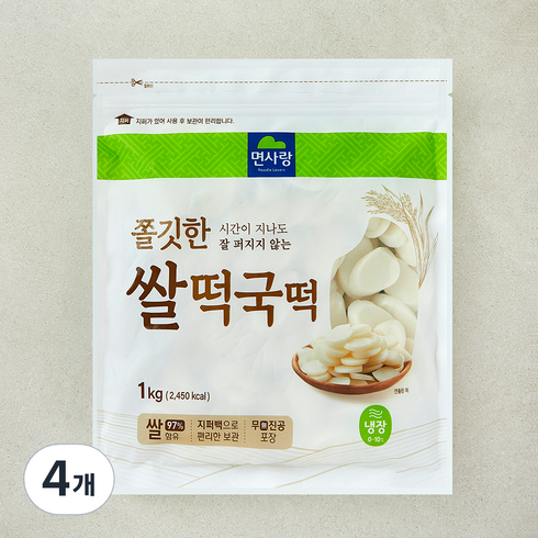 면사랑 쫄깃한 쌀떡국떡, 1kg, 4개