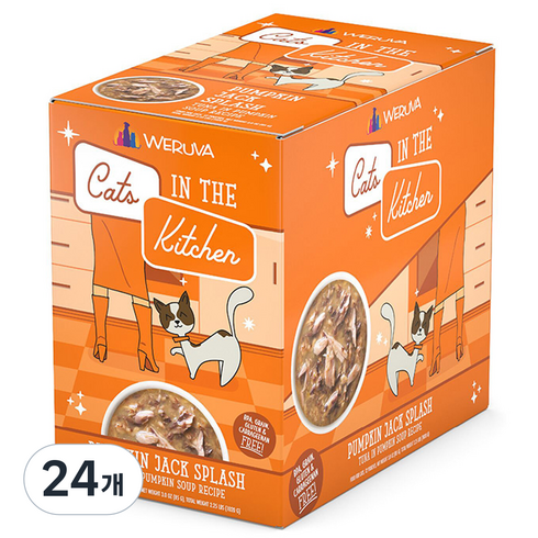 웨루바 캣츠인더키친 펌킨 잭스 플래쉬 주식파우치, 참치, 85g, 24개