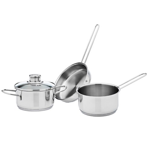 휘슬러 인덕션 스낵냄비 3종 세트, 실버, 스튜팟 14cm + 소스팬 14cm + 프라이팬 16cm, 1세트