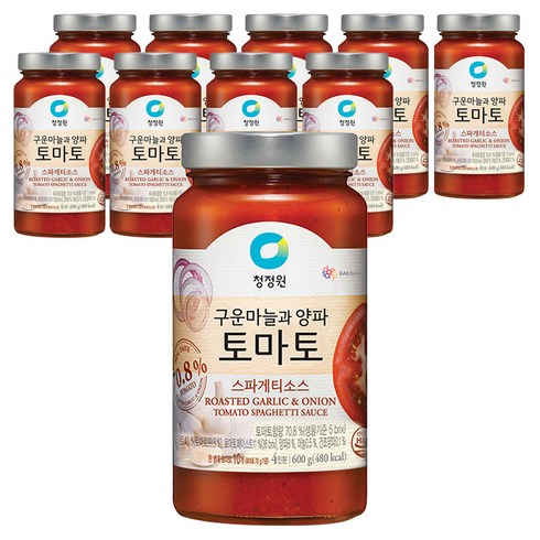 청정원 구운마늘과 양파 토마토 스파게티소스, 600g, 10개