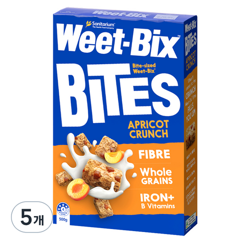 위트빅스 바이트 살구 크런치 시리얼, 500g, 5개