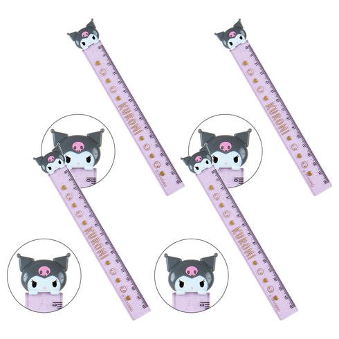 아오이마켓 산리오 쿠로미 마스코트 슬림 자 15cm, 혼합색상, 4개